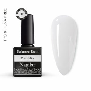 Baza kauczukowa Nagllar Balance Base Coco Milk 10ml, mleczny odcień, HEMA FREE TPO FREE